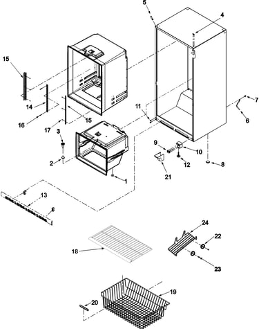 Interior cabinet & freezer shelving