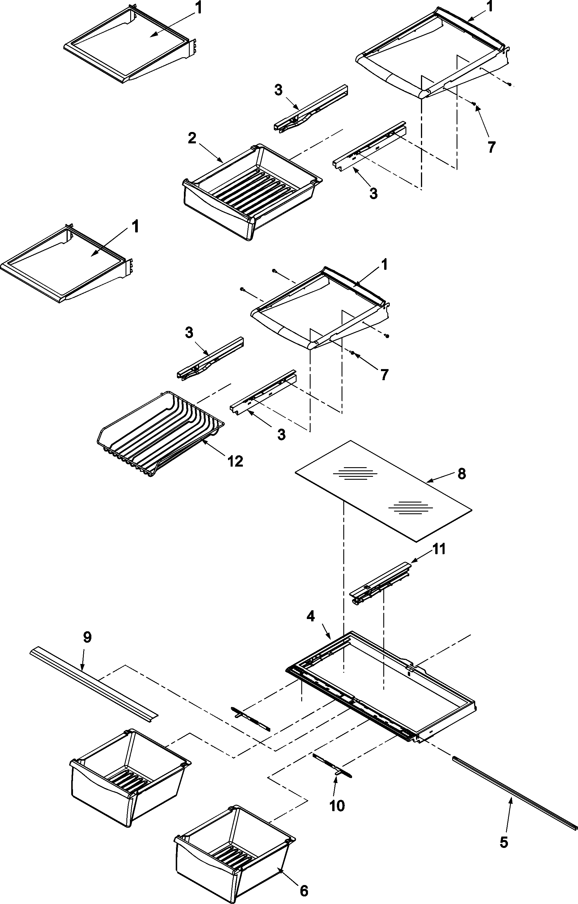 Refrigerator shelving