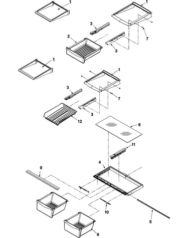 Refrigerator shelving