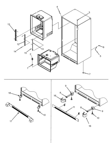Interior cabinet & toe grille