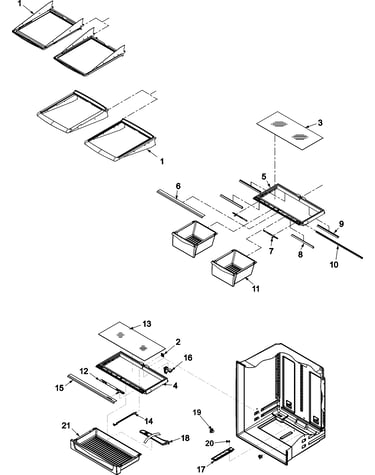 Refrigerator shelving