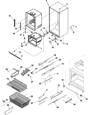 Interior cabinet & freezer shelving