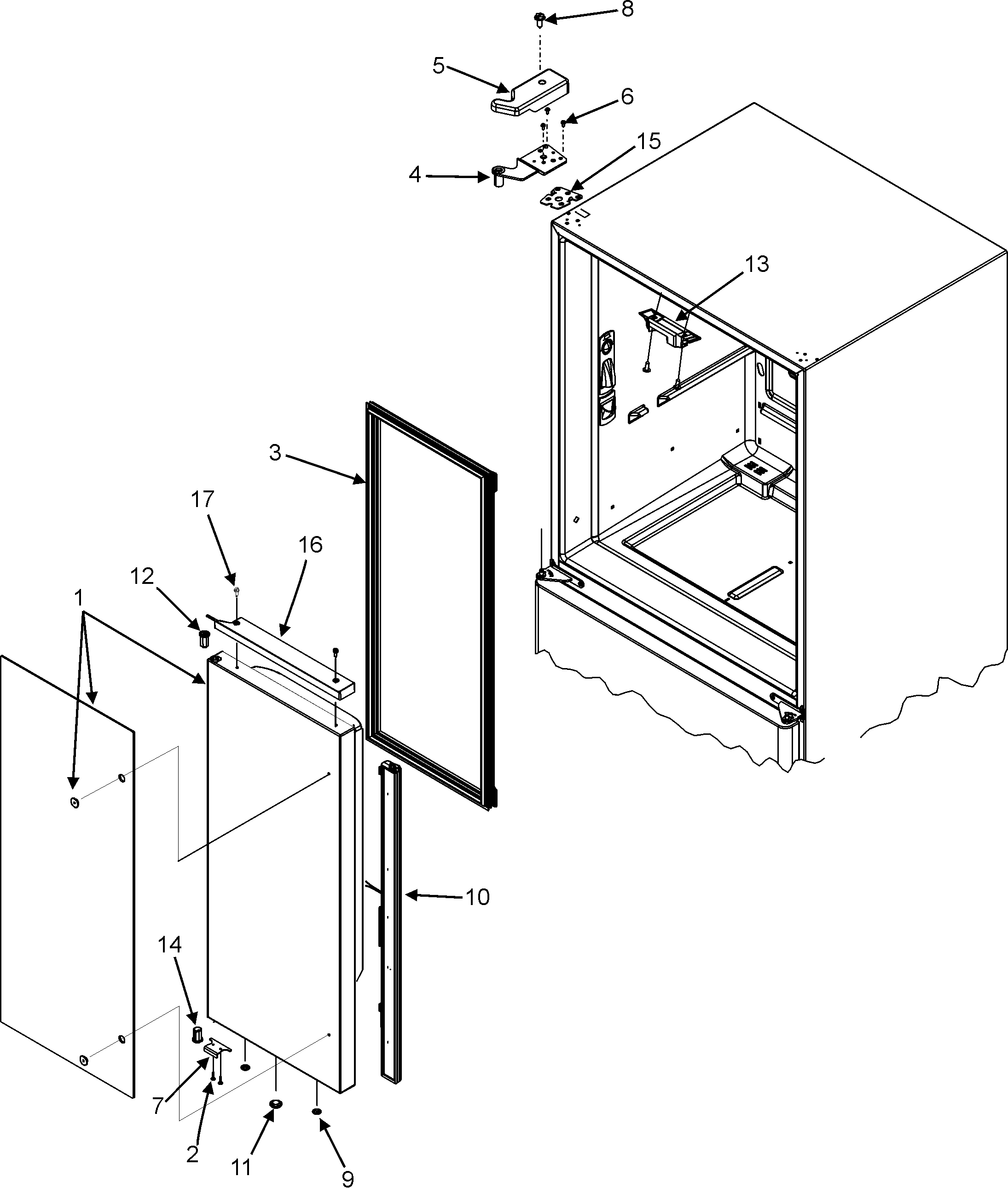 Left refrigerator door