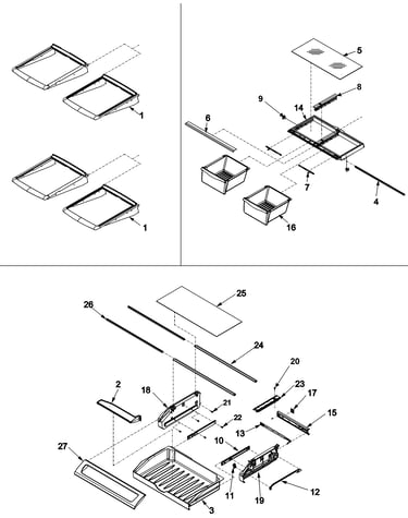 Refrigerator shelving