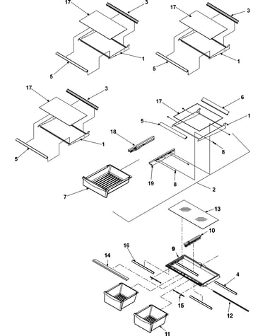 Refrigerator shelving