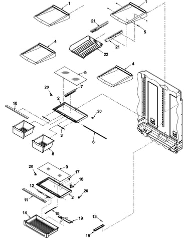 Refrigerator shelving