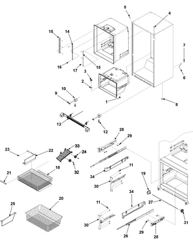 Interior cabinet & freezer shelving