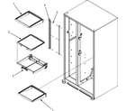 Maytag MCD2257HEB refrigerator shelves diagram