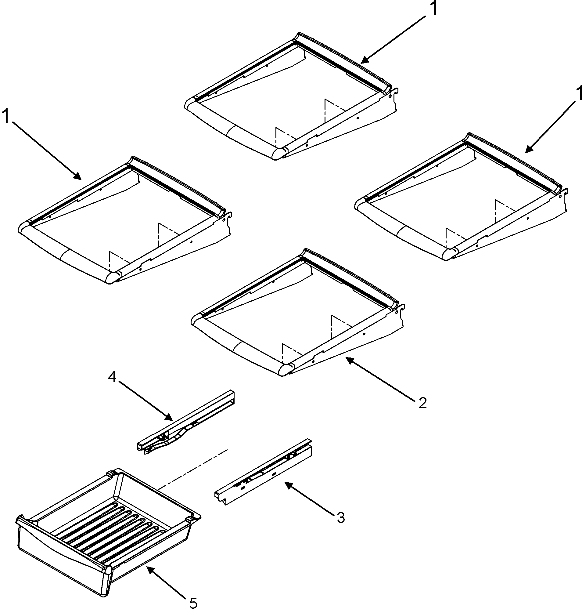Refrigerator shelves