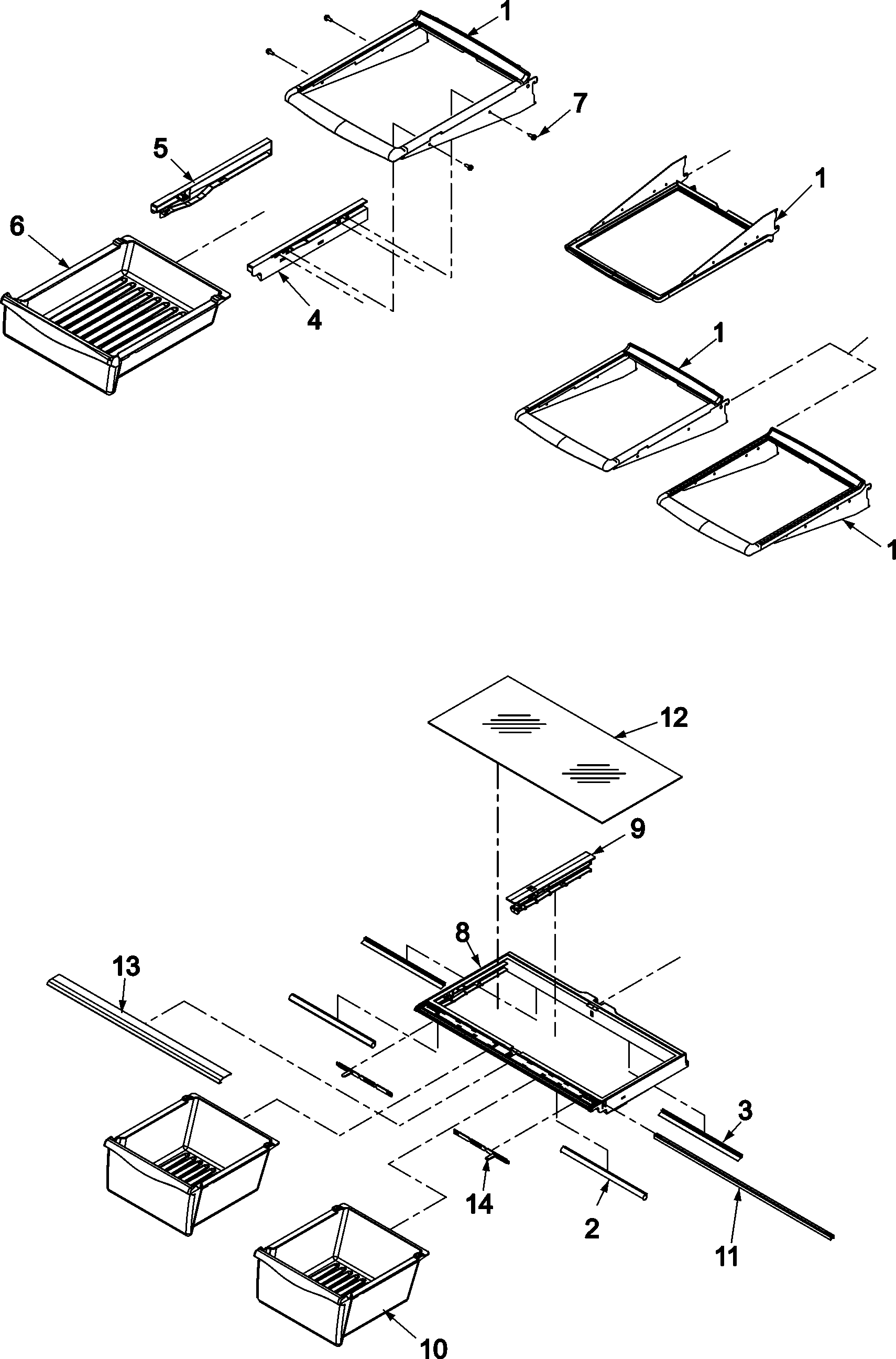Refrigerator shelving