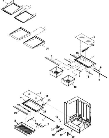 Refrigerator shelving