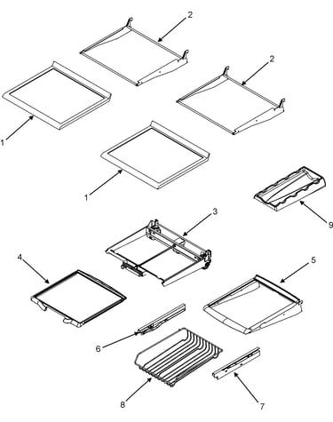 Refrigerator shelves