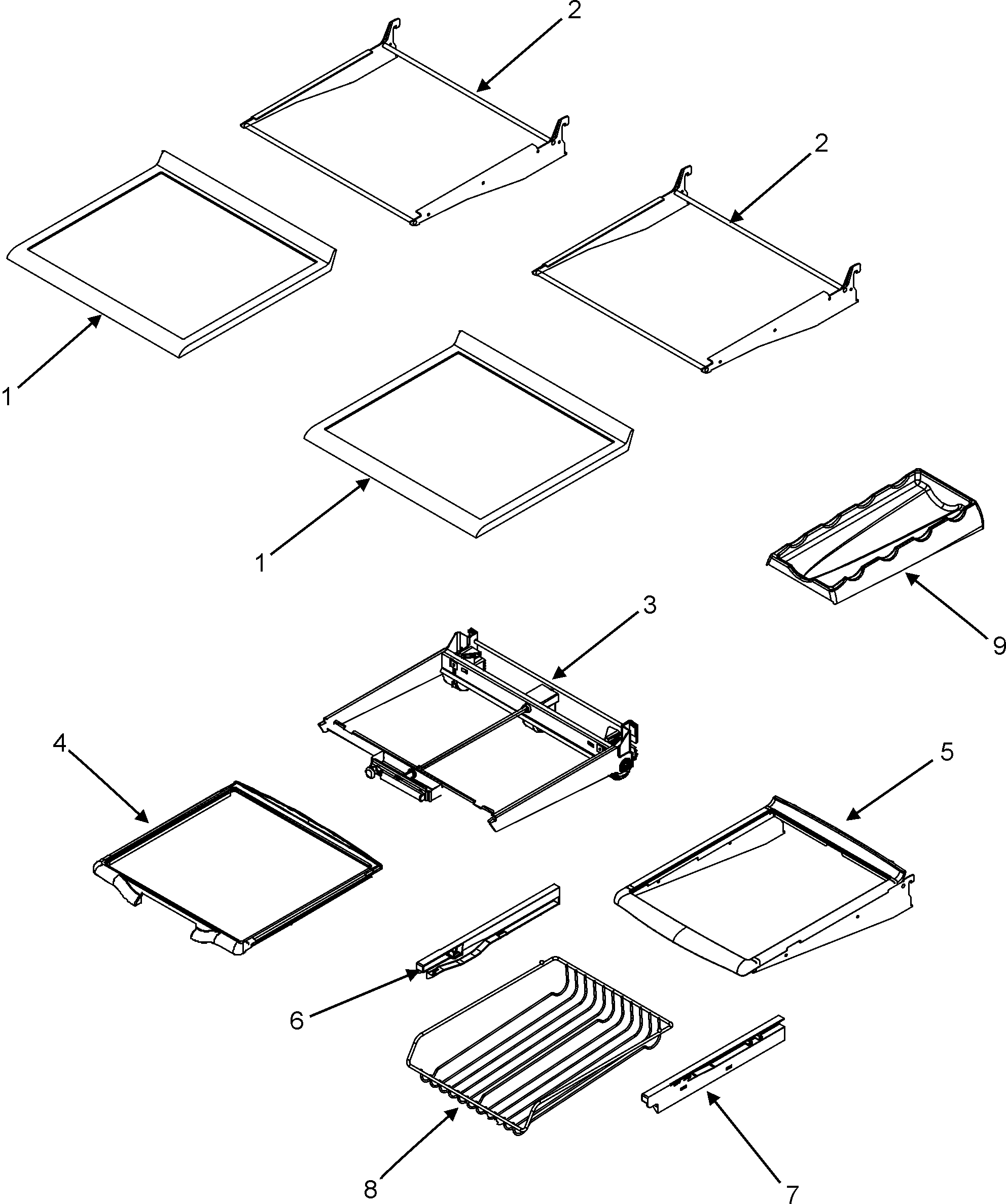 Refrigerator shelves