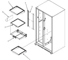 Maytag GC2227HEKW refrigerator shelves (gc2227hekb/s/w) diagram