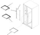Maytag MZD2663KEB refrigerator shelves diagram