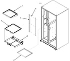 Maytag MZD2666KEB refrigerator shelves diagram