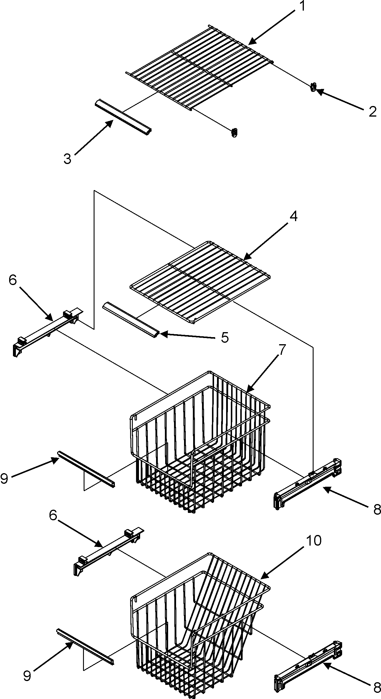 Freezer shelves