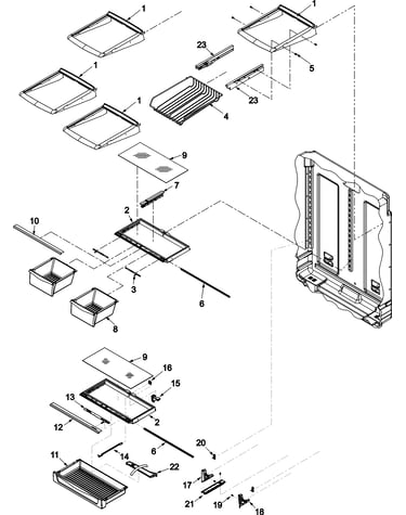 Refrigerator shelving