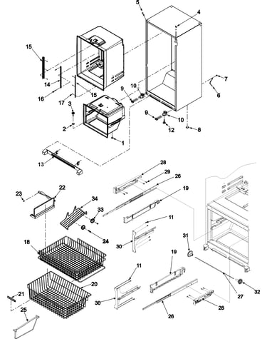 Interior cabinet & freezer shelving