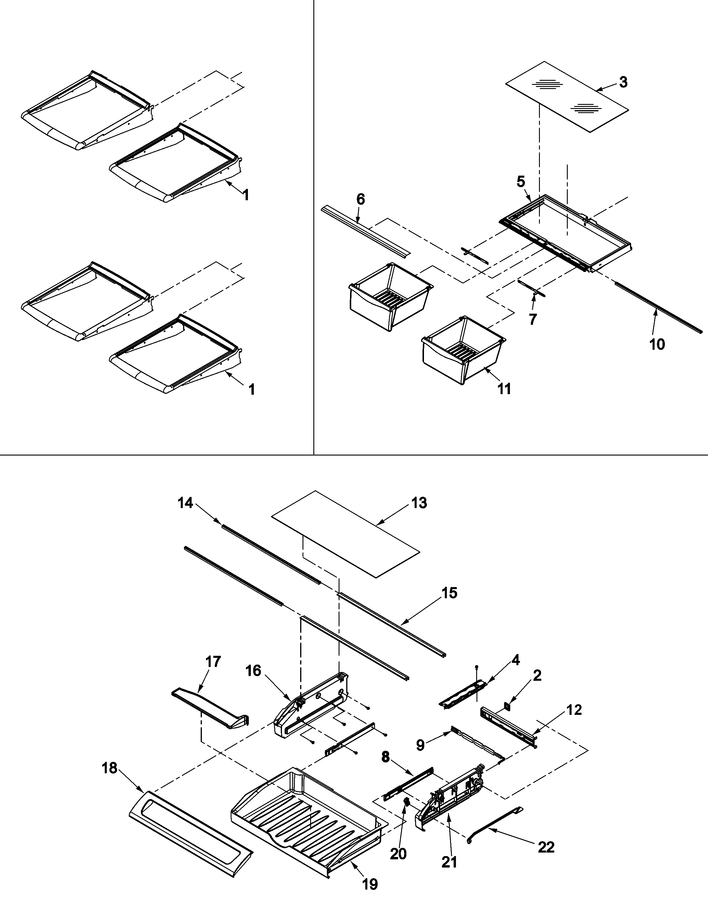 Refrigerator shelving