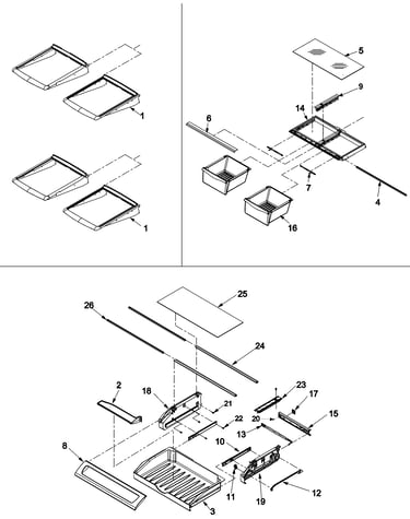 Refrigerator shelving