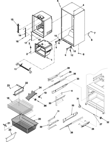 Interior cabinet & freezer shelving