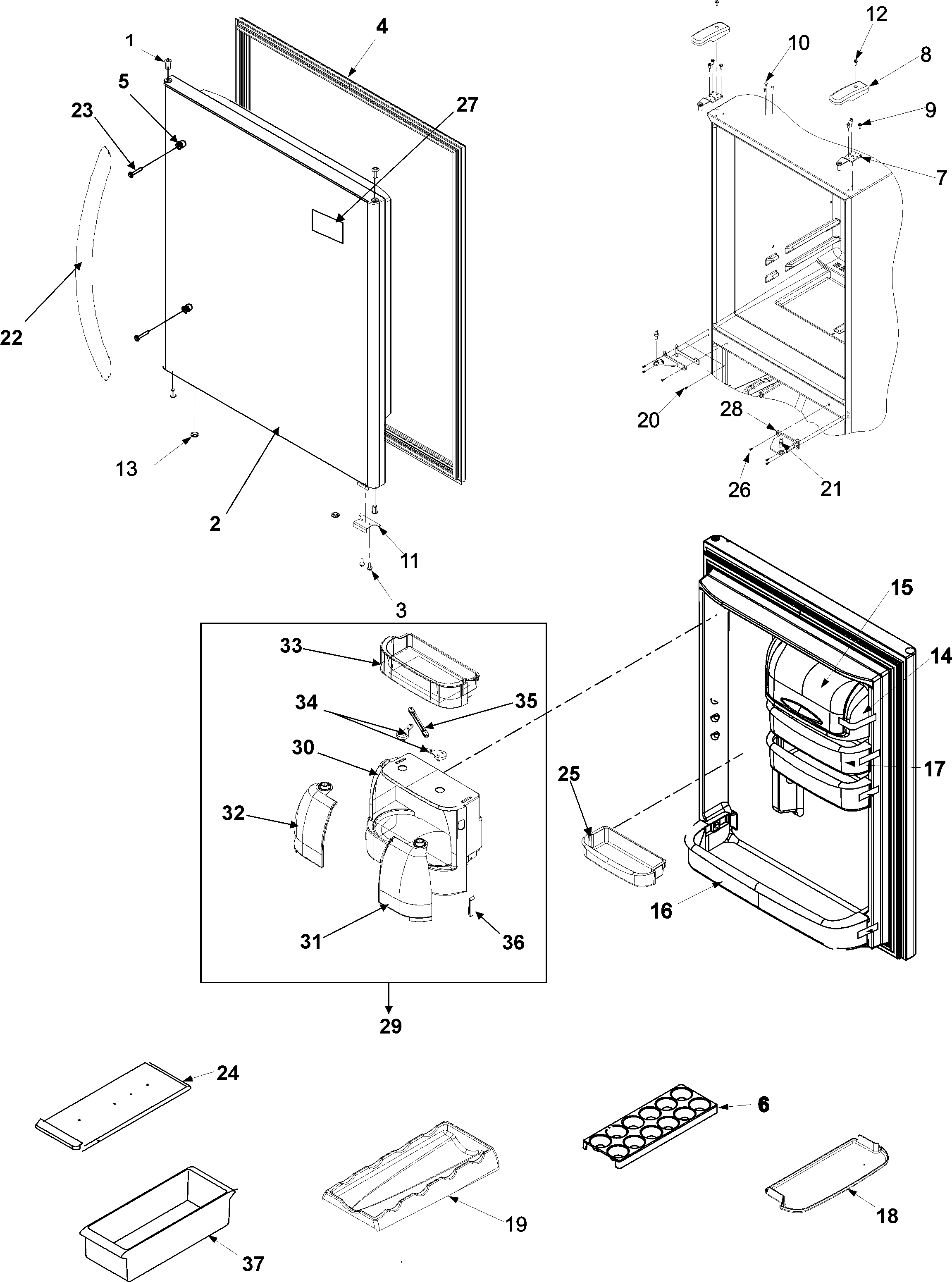 Refrigerator door