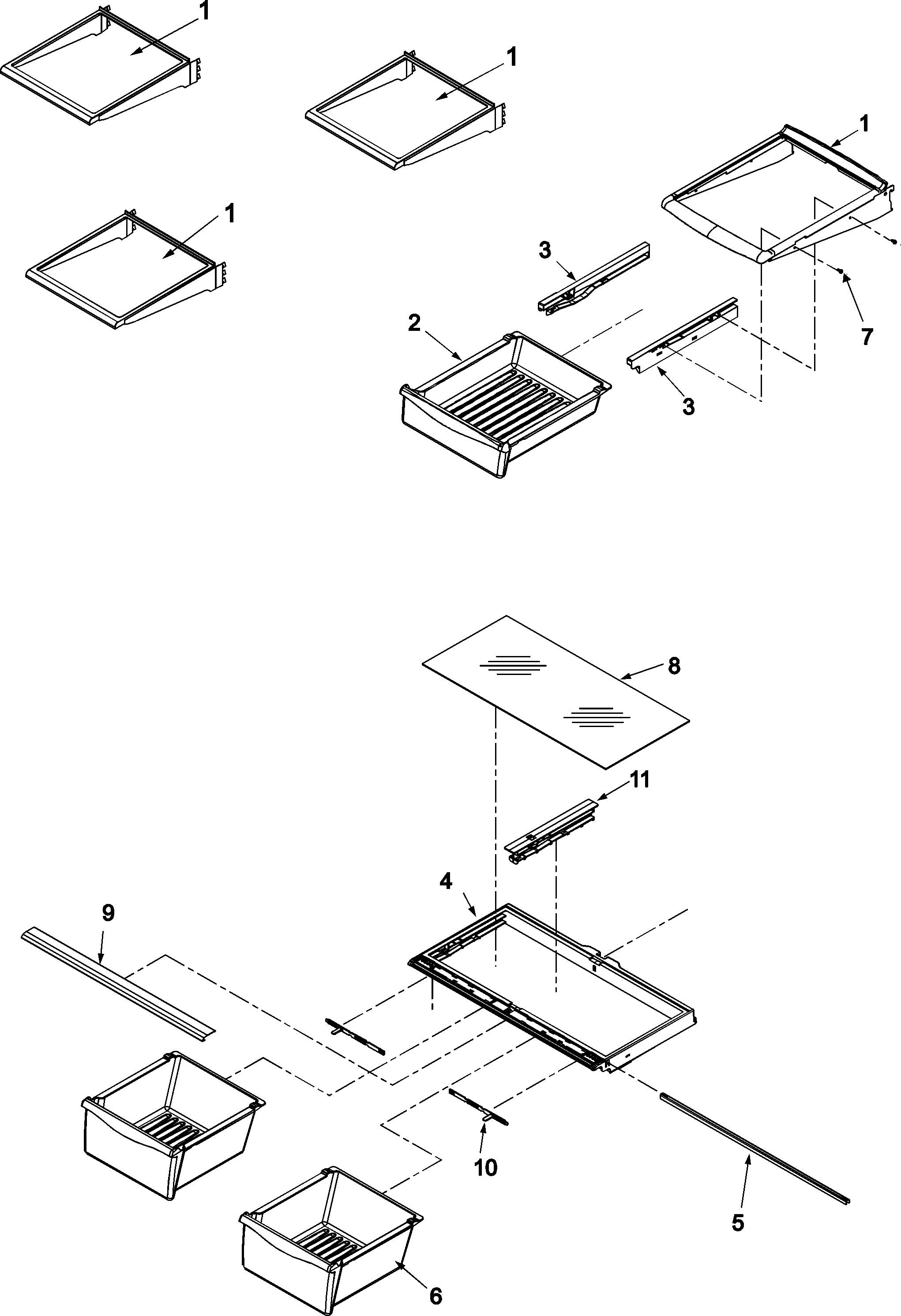 Refrigerator shelving