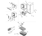 Crosley CB19G6Q interior cabinet & freezer shelving diagram