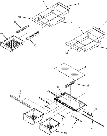 Refrigerator shelving