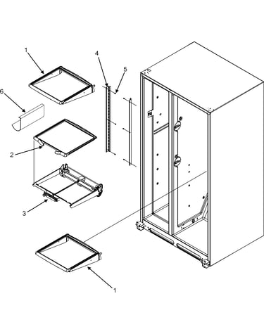 Refrigerator shelves (gc2225gek3/5/9)