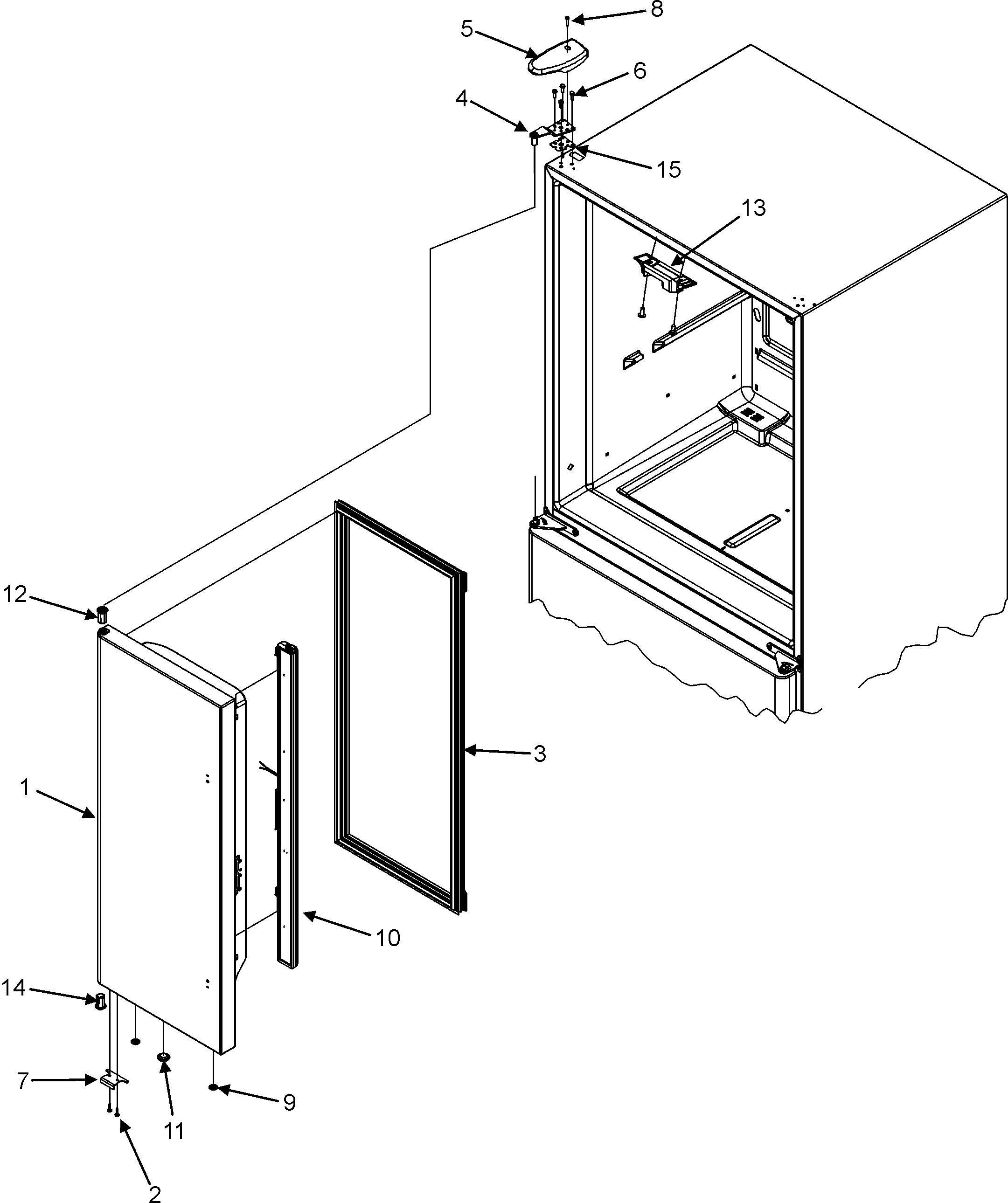 Left refrigerator door
