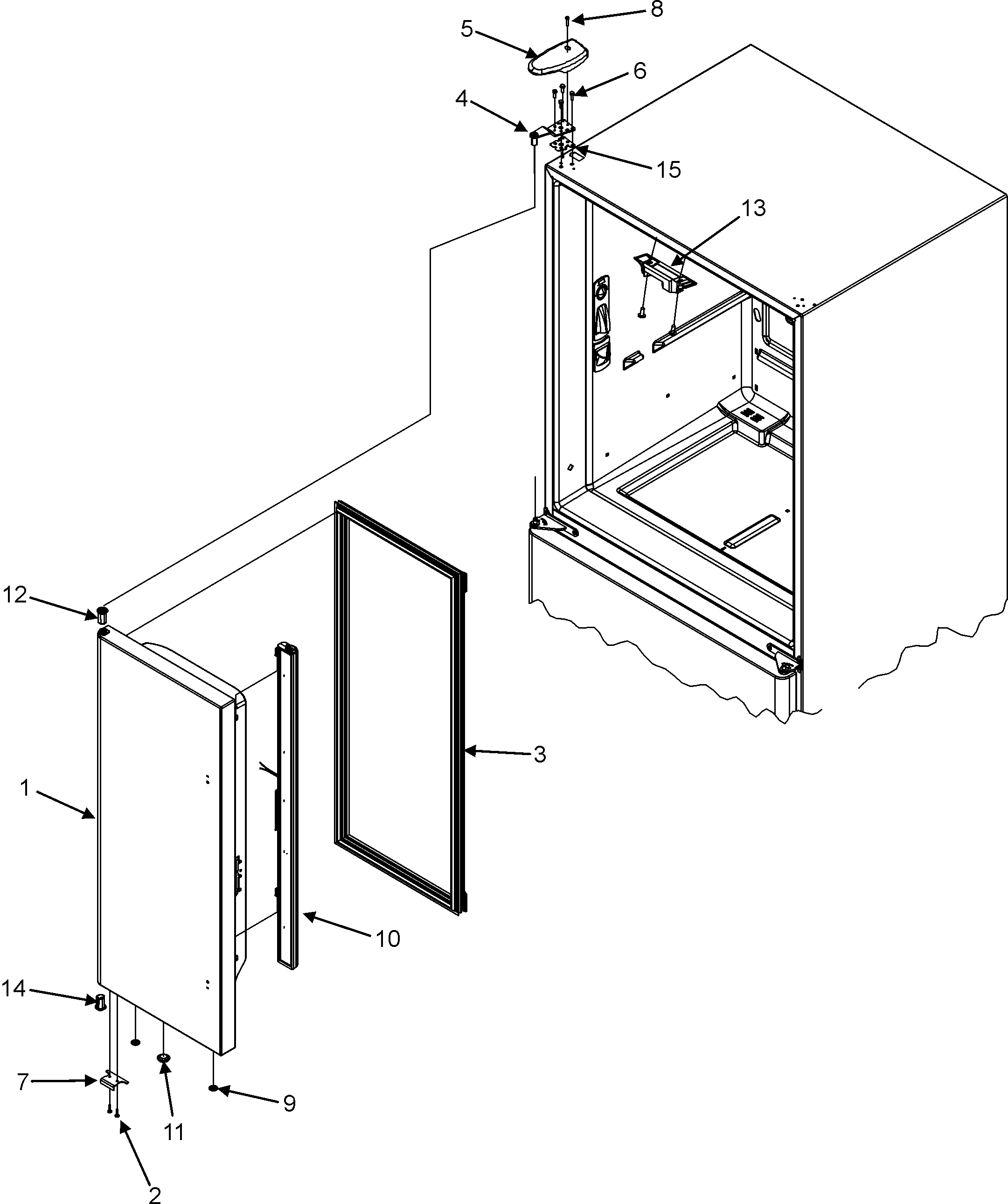Left refrigerator door