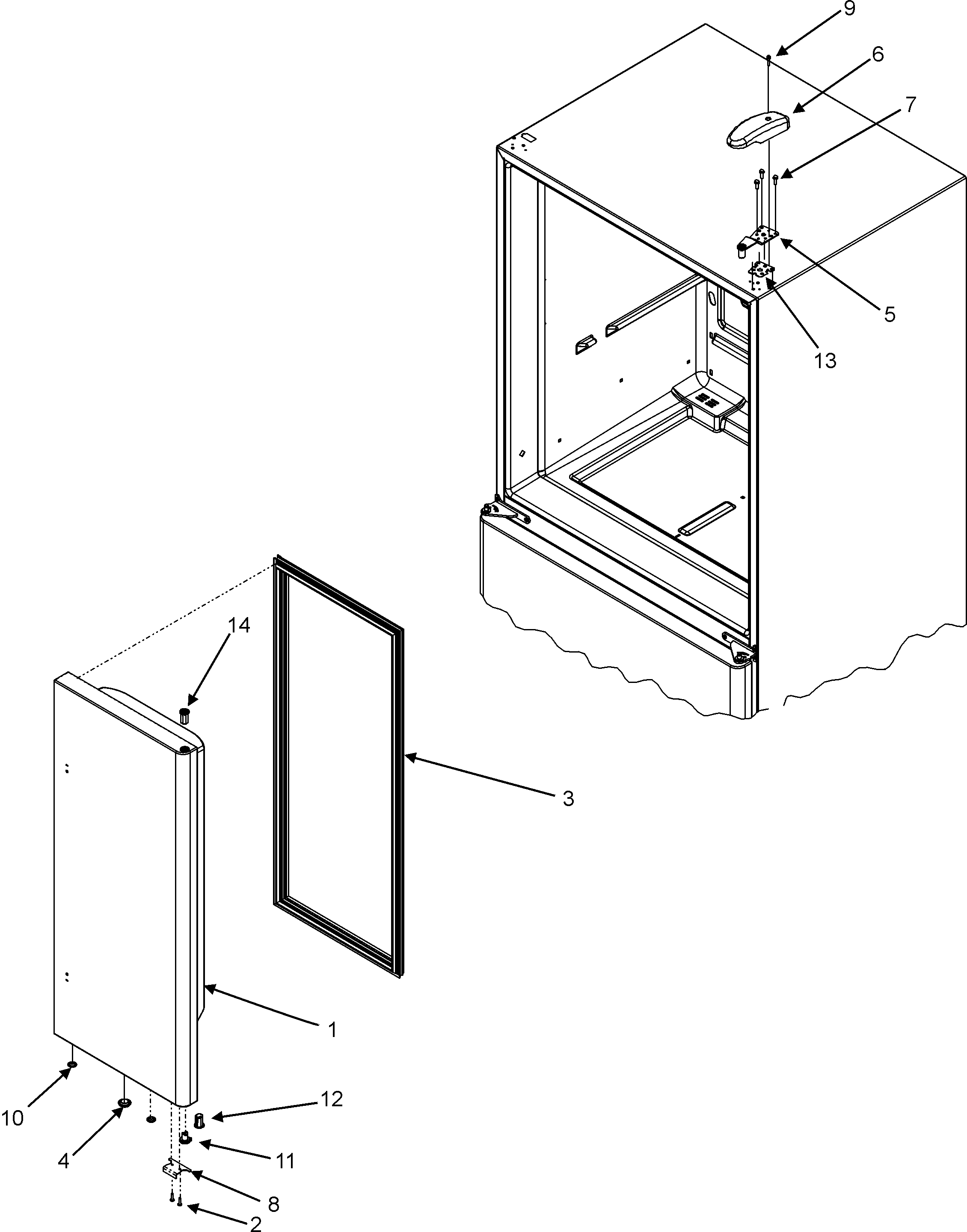 Right refrigerator door