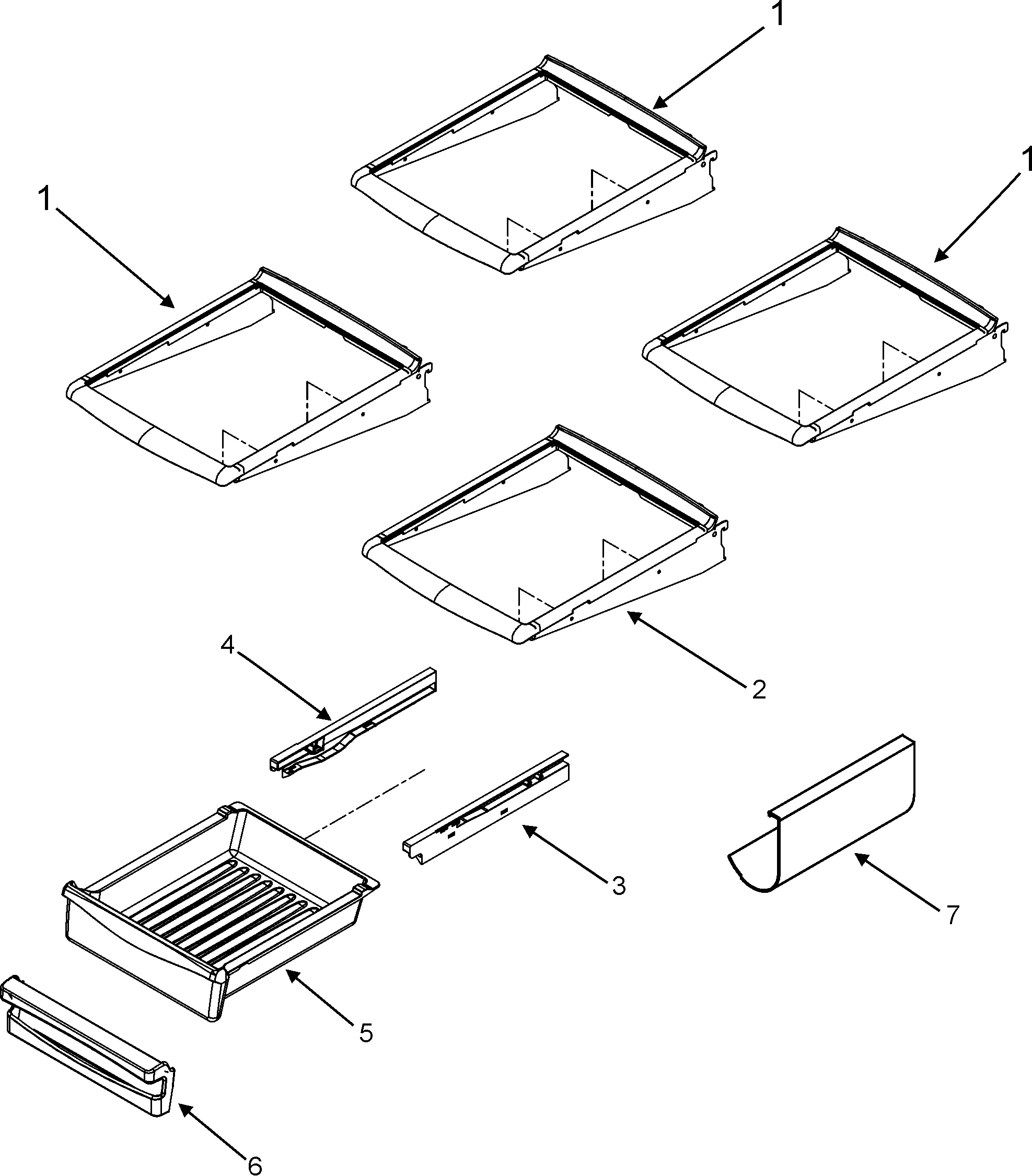 Refrigerator shelves
