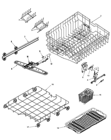 Track & rack assembly (middle/lwr)