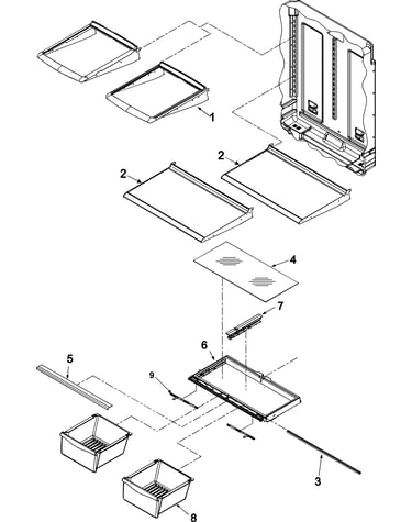 Refrigerator shelving