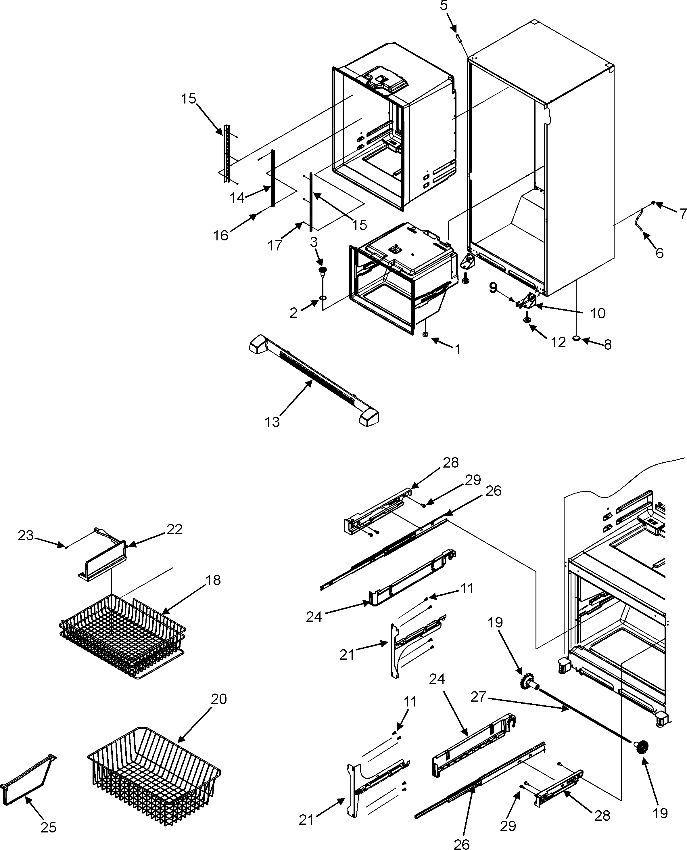 INTERIOR CABINET & FREEZER SHELVING