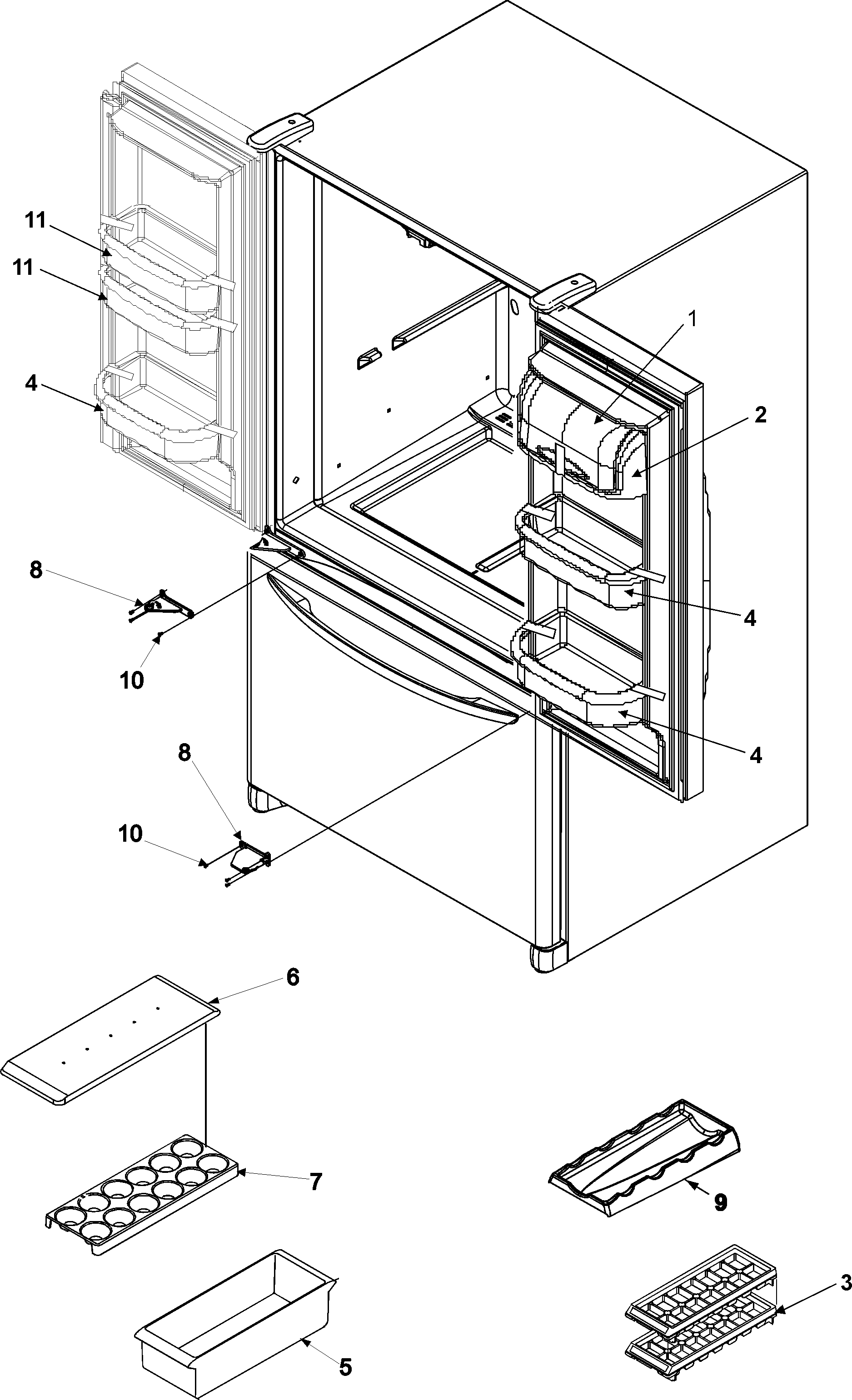 Ref dr storage & center hinges