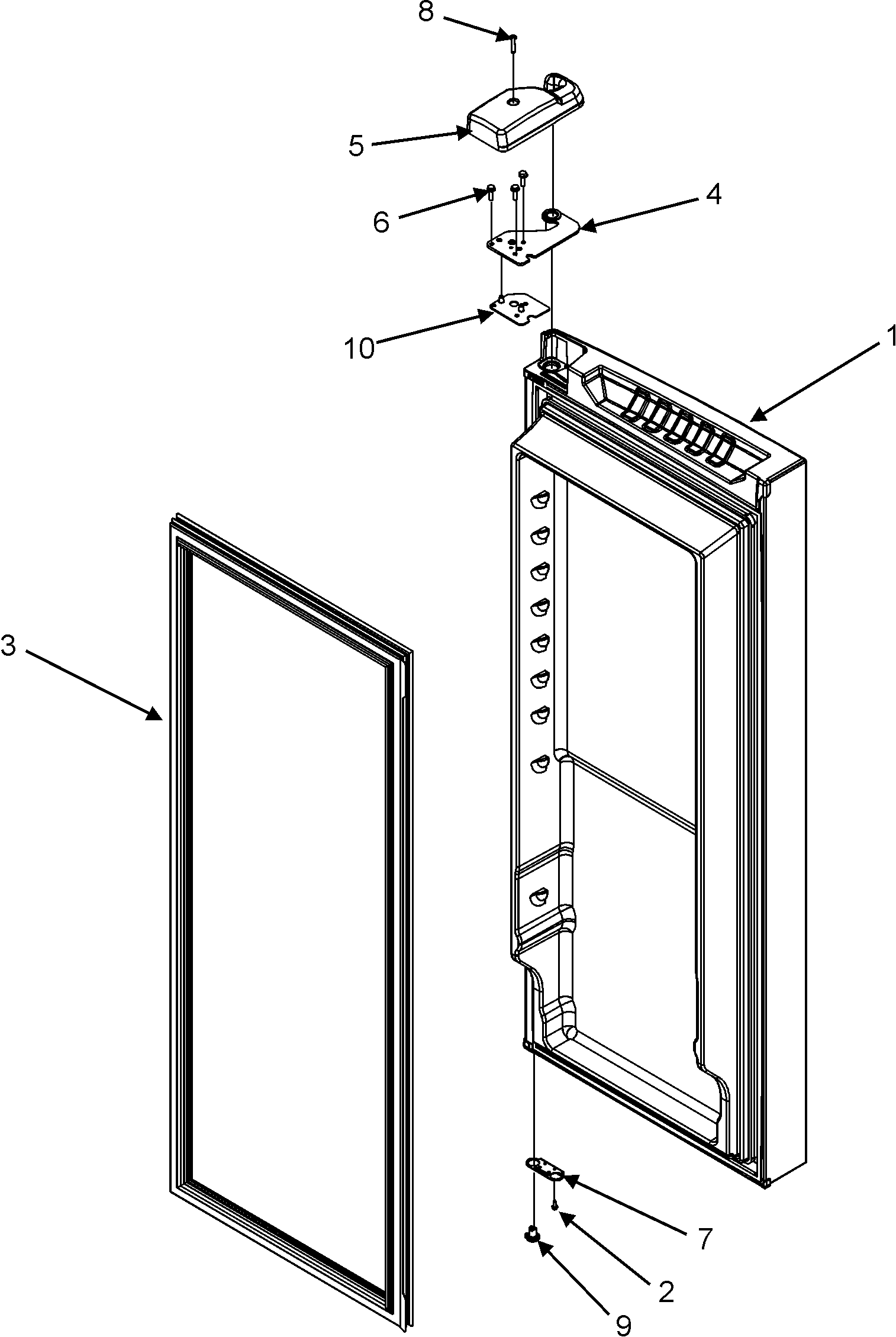 Right refrigerator door