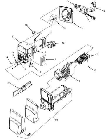 Ice maker/ice bin/auger motor