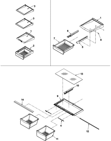 Refrigerator shelving