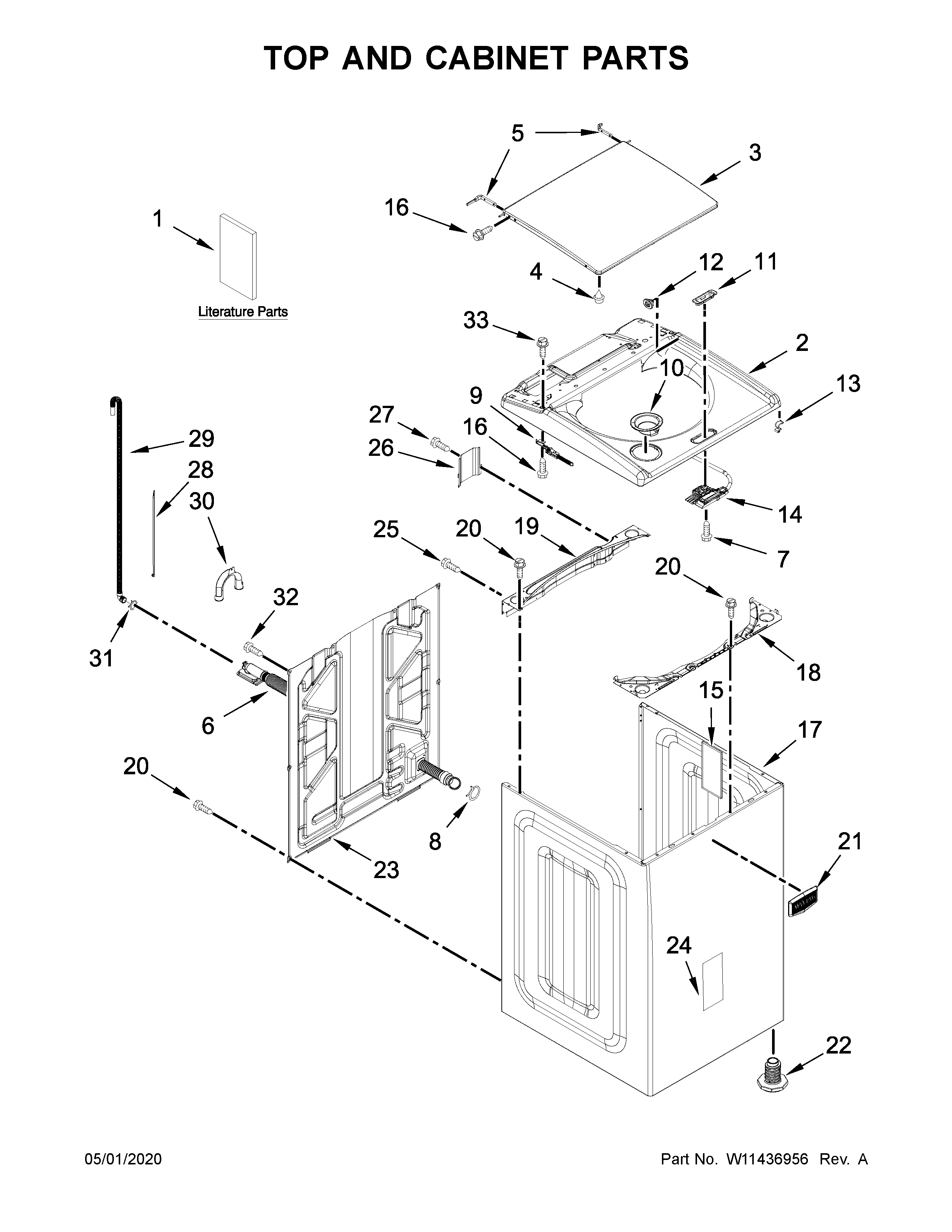 TOP AND CABINET PARTS