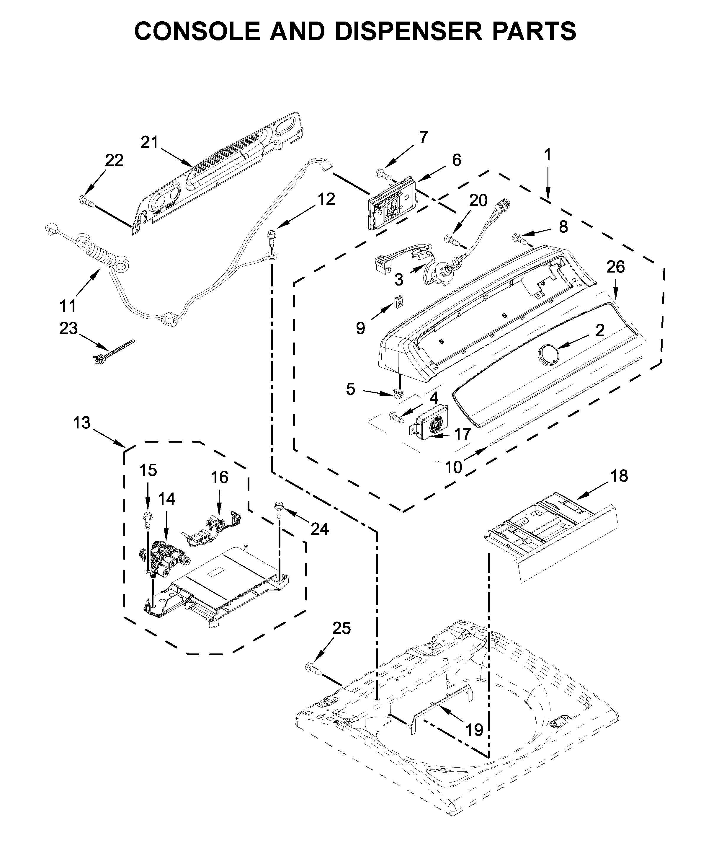 CONSOLE AND DISPENSER PARTS