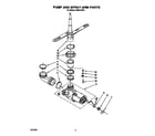 Whirlpool DU8016XX4 pump and spray arm diagram