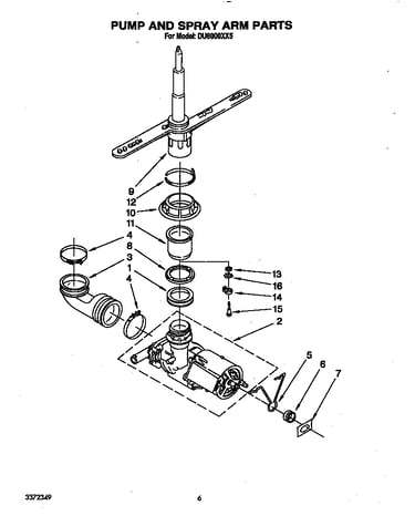 Pump and sprayarm