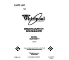 Whirlpool DU9750XY1 front cover diagram