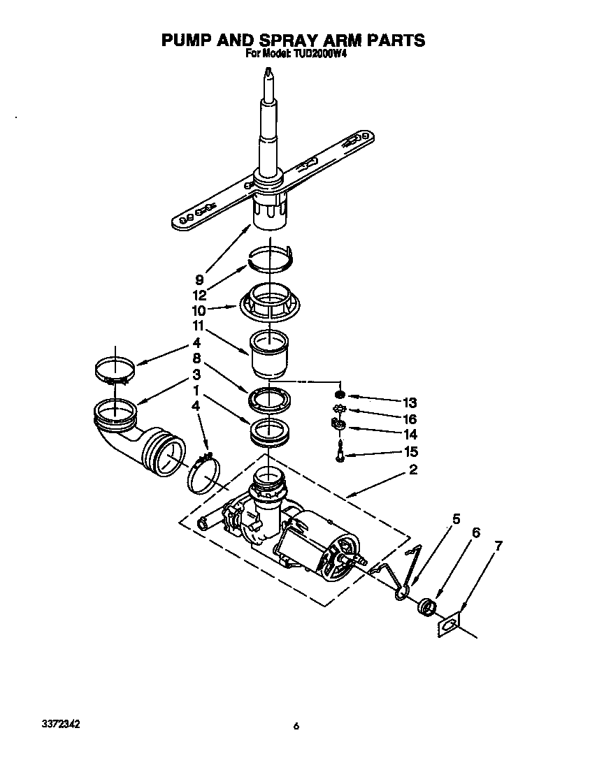 PUMP AND SPRAY ARM