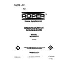 Roper WU5650X2 front cover diagram