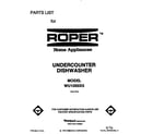 Roper WU1000X5 front cover diagram